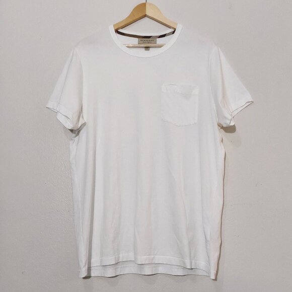 Burberry Men's White Cotton T-Shirt Excellent Condition - XL - Picture 2 of 8